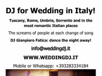 Dj for weddings in Italy Tuscany, Rome, Umbria, Sorrento - Clubs/Veranstaltungen