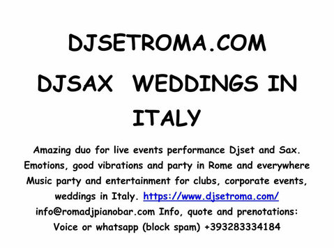 Events in Italy Djsax Djset Roma - க்ளுப்கள் /நிகழ்ச்சிகள் 