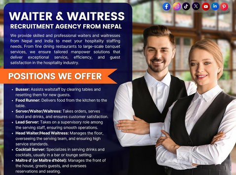 Waiters Recruitment Agency From Nepal - Services: Other