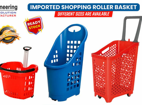 Shopping Roller Basket | Plastic Shopping Roller Basket - Outros