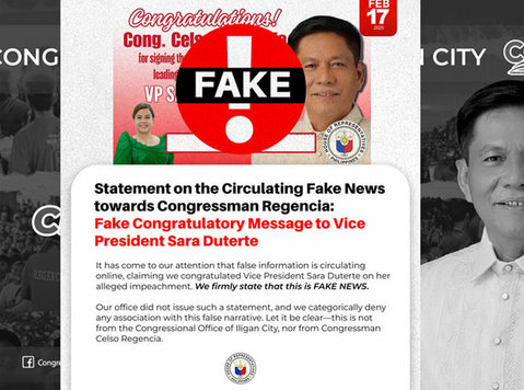 Statement on the circulating fake news towards congressman - Community: Other
