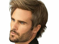 Men Wigs Brown Mix Short Layered Natural Looking Fluffy - Pakaian/Asesoris