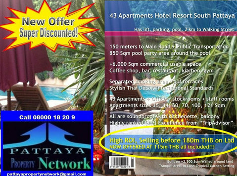43 Service Flats Resort Pattaya for Sale - Altele