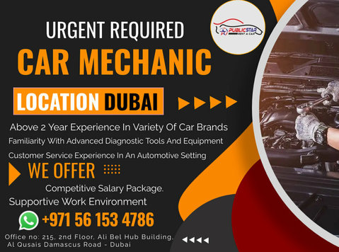"experienced Car Mechanic Needed In Dubai - Lain-lain