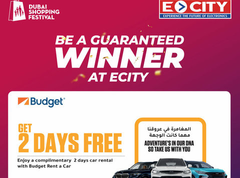drive into dsf delight: free 2-day car rental at Ecity - Elettronica