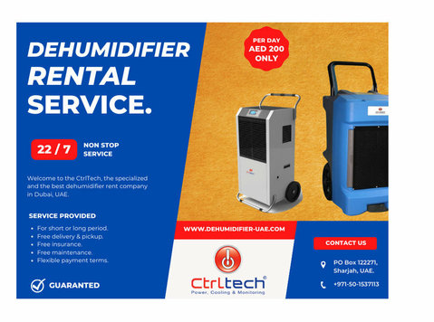 Dehumidifier on rent at low prices in Dubai, Abu Dhabi, Uae. - Services: Other