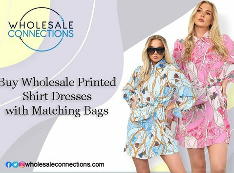 Buy Wholesale Printed Shirt Dresses With Matching Bags - Clothing/Accessories