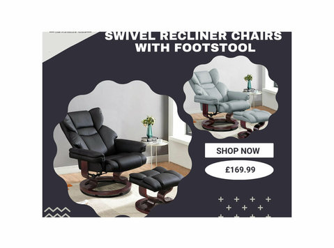 Modern Armchair With Footstool & Swivel Recliner Chairs - Meble/AGD