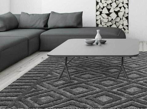 Salta Rug by Asiatic Carpets in SA02 Charcoal Diamond Design - Furniture/Appliance