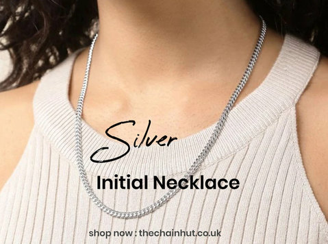 Silver Initial Necklace - Otros