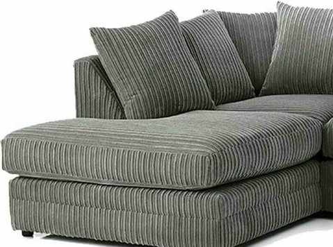 Grey Jumbo Cord 3-4 Seater Corner Sofa Left Hand Facing - اثاثیه / لوازم خانگی