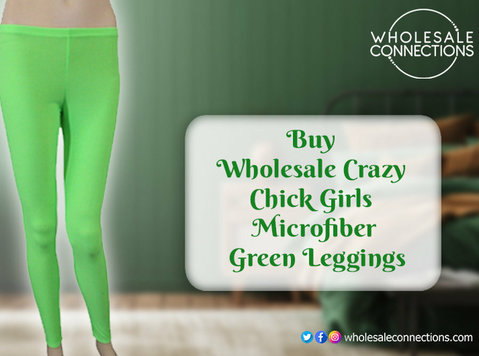 Buy Wholesale Crazy Chick Girls Microfiber Green Leggings - Clothing/Accessories