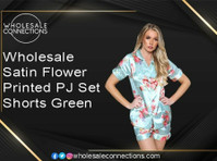 Get Wholesale Satin Flower Printed Pj Set Shorts - Kleding/accessoires