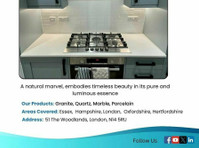 White Quartz kitchen worktops in london - بناء/ديكور