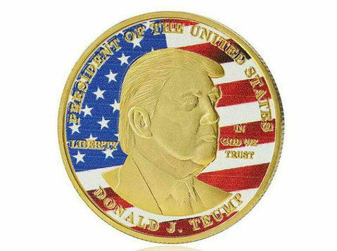 Custom Brass Trump Metal Challenge Coin Multicolor Plating - Zbierky/Starožitnosti