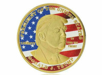 Custom Brass Trump Metal Challenge Coin Multicolor Plating - Benda-benda Koleksi/Antik