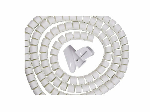 Buy Spiral Cable Zip Wrap White 30mm x 1.5m (1.2" x 4.92ft) - Electronics