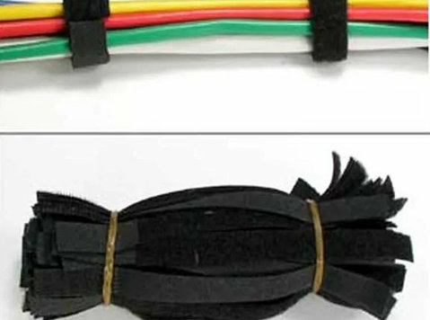 Hook and Loop Strap 1/2" Width Black, 50pc Pack - Electronice