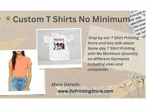 Custom T-Shirts No Minimum - Order at 3v Printing Store - Services: Other