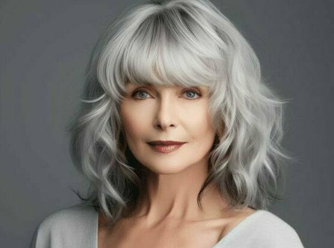The best short hair with bangs and layers for senior ladies - بناؤ سنگھار/فیشن