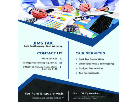 Jims Tax - Jim's Bookkeeping - Glen Waverley - Consultanţi Financiari