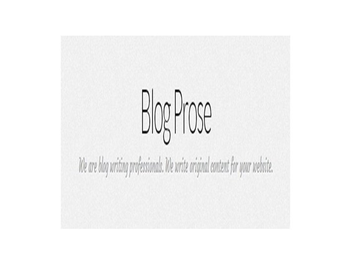 Blog Prose - Marketing & RP
