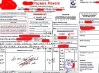 Packers and Movers Bill for Claim (2) - Removals & Transport