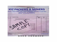 Packers and Movers Bill for Claim (5) - Removals & Transport