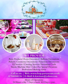 Party Ocean | Party products in Kingsbury - کانفرینس اور ایووینٹ کا انتظام کرنے والے