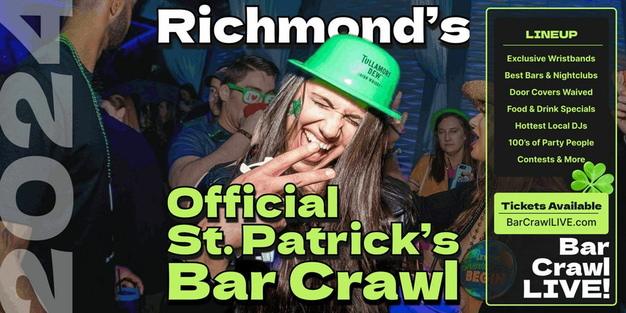 2024 Richmond St Patricks Day Bar Crawl By Bar Crawl Live March 17th 