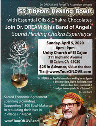 55 Tibetan Healing Bowls, Essential Oils & Chocolate, El Cajon, Ca