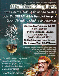 55 Tibetan Healing Bowls, Essential Oils & Chocolate, Pass Christian, Ms