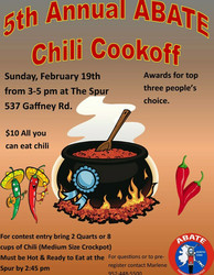 5th Annual Abate Chili Cookoff