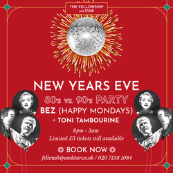 80s Vs 90's New Years Eve Party with Bez (Happy Mondays)