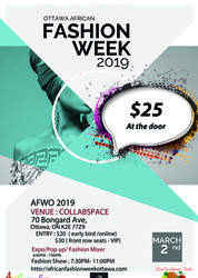 African Fashion Week Ottawa, March 2nd, 2019, Collabspace 70 Bongard Ave