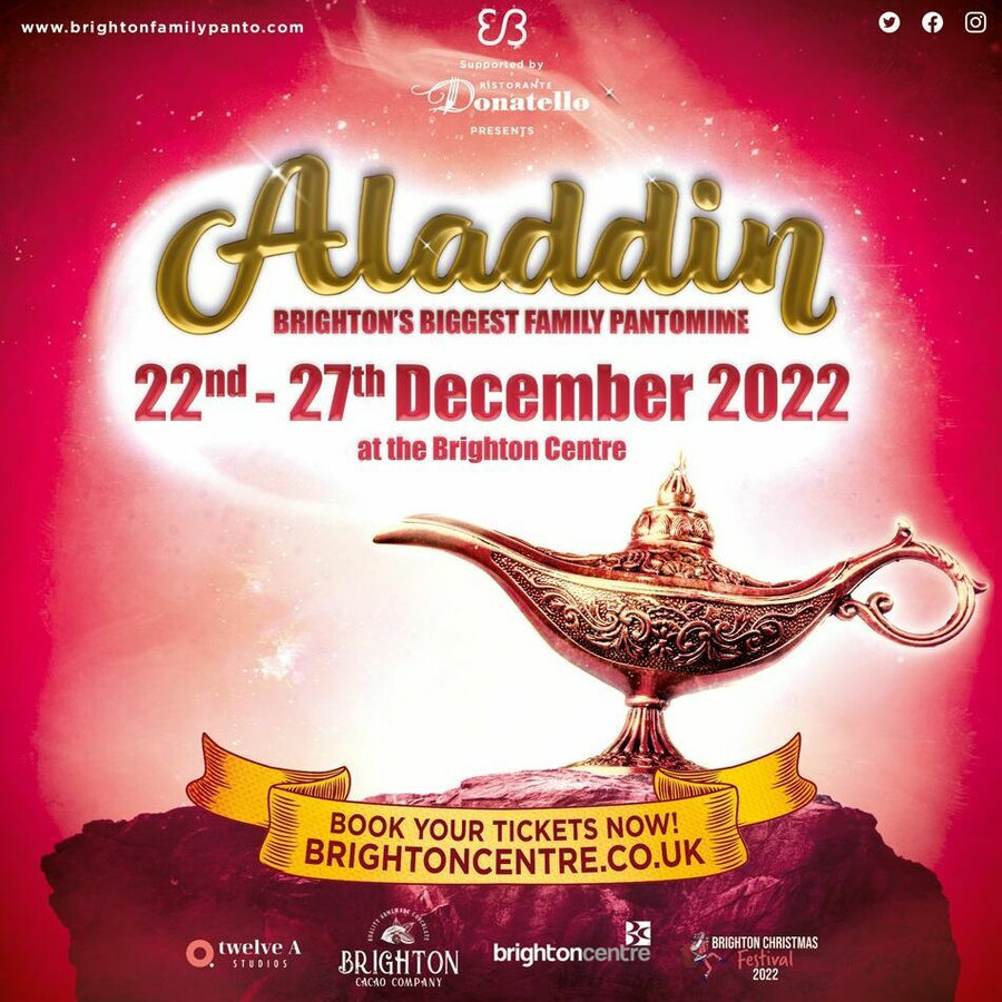 Aladdin Christmas panto at the Brighton Centre 2022, Thursday, 22 Dec