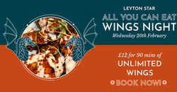 All you can eat wings night at Leyton Star - east London