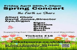 Alteri and Aya Spring Concert "the Earth we Share" 26th April,Knutsford.