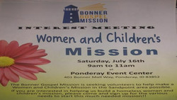 An interest meeting to build a homeless women and children mission from the Bonner Gospel Mission