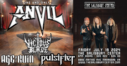 Anvil with special guests Vicious Blade, Pulsifier and Age of Ruin!
