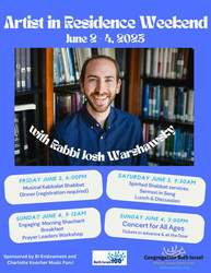 Artist In Residence Weekend and All Ages Concert with Jewish Musical Artist Josh Warshawsky