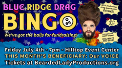 Asheville Drag Bingo: Red, White, And Blue Bingo Fundraiser Party for OurVOICE