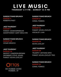 August Live Music Line-Up at Otto's Full Service