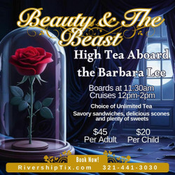 Beauty and the Beast Themed High Tea Aboard the Barbarba Lee