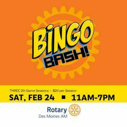 Bingo Bash 2024 - Saturday, Feb 24, 11am to 7pm at the Iowa State Fairgrounds