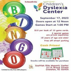 Bingo to support the Rhode Island Children's Dyslexia Center​