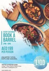 Book A Barrel Sunsets @ 199 aed from 2pm to 6pm every Saturday