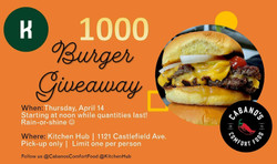Cabano's 1000 Burger Giveaway