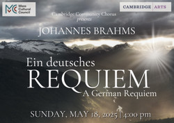 Cambridge Community Chorus Spring Concert, Sunday May18, 4:00 pm