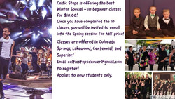 Celtic Steps Irish Dance classes in Lakewood, Co Winter Special 10 Classes For $10